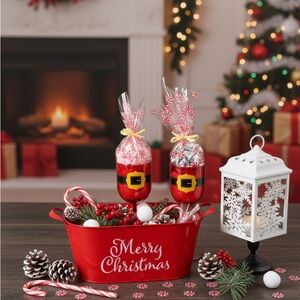 Festive Red Christmas Gift Basket